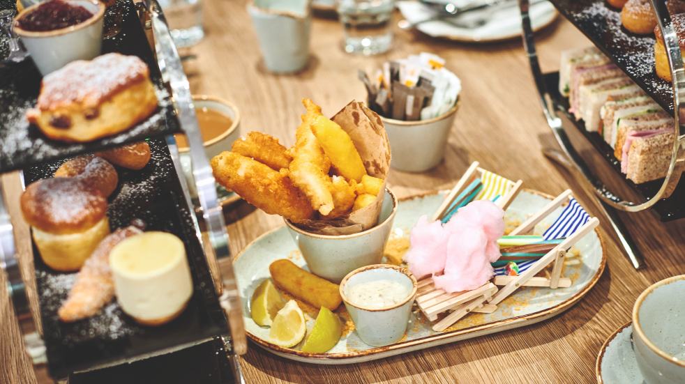 fish and chips at afternoon tea